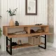 Κονσόλα μελαμίνης Aron Megapap χρώμα atlantic pine 138,8x41x75,7εκ. - Κονσόλες