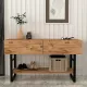 Κονσόλα μελαμίνης Aron Megapap χρώμα atlantic pine 138,8x41x75,7εκ. - Κονσόλες