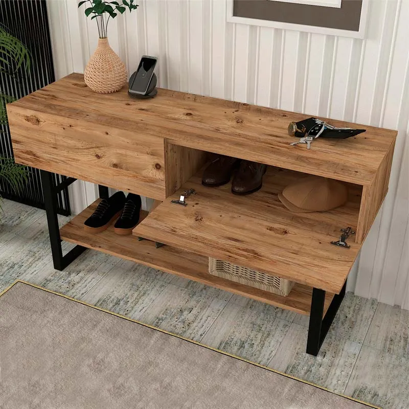Κονσόλα μελαμίνης Aron Megapap χρώμα atlantic pine 138,8x41x75,7εκ. - Κονσόλες