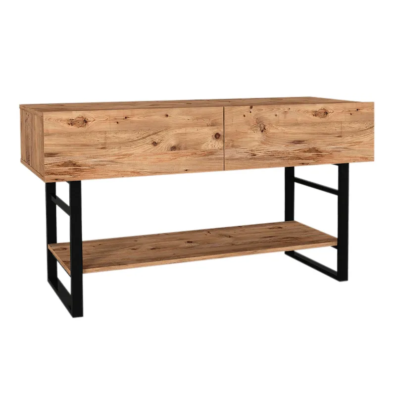 Κονσόλα μελαμίνης Aron Megapap χρώμα atlantic pine 138,8x41x75,7εκ. - Κονσόλες
