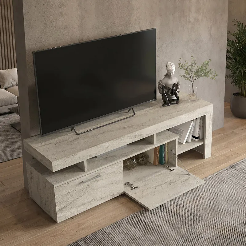 Έπιπλο τηλεόρασης Acnes Megapap χρώμα travertine 160x40x53εκ.