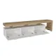 Έπιπλο τηλεόρασης Acnes Megapap χρώμα λευκό - sapphire oak 220x40x52εκ.