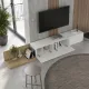 Έπιπλο τηλεόρασης Enstey Megapap επεκτεινόμενο χρώμα sapphire oak - λευκό 260x41,8x33,5εκ.
