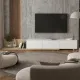 Έπιπλο τηλεόρασης Enstey Megapap επεκτεινόμενο χρώμα sapphire oak - λευκό 260x41,8x33,5εκ.