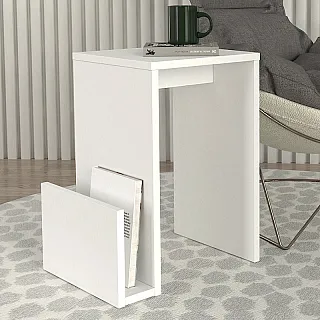 Τραπεζάκι βοηθητικό Regnar Megapap χρώμα λευκό  43,1x33,5x52εκ.
