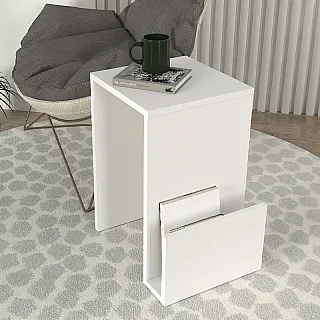 Τραπεζάκι βοηθητικό Regnar Megapap χρώμα λευκό  43,1x33,5x52εκ.
