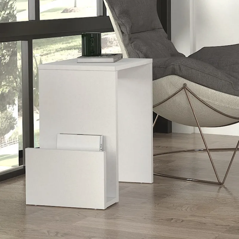 Τραπεζάκι βοηθητικό Regnar Megapap χρώμα λευκό  43,1x33,5x52εκ.