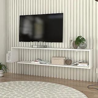 Έπιπλο τηλεόρασης επιτοίχιο Regnar Megapap χρώμα λευκό 168,6x25x31,8εκ.