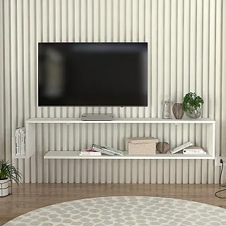 Έπιπλο τηλεόρασης επιτοίχιο Regnar Megapap χρώμα λευκό 168,6x25x31,8εκ.