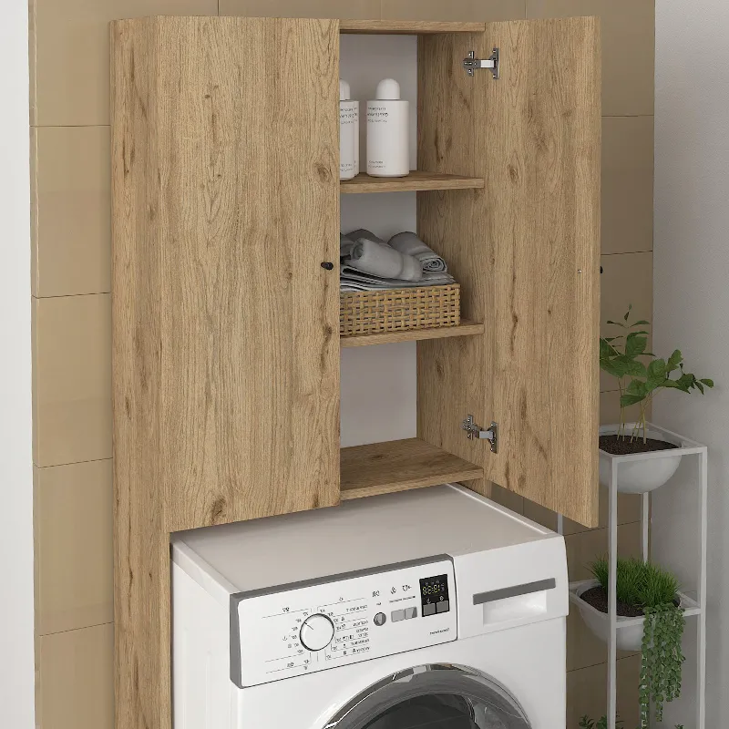 Έπιπλο πλυντηρίου Romme Megapap χρώμα sepet oak 65x27,1x180εκ.