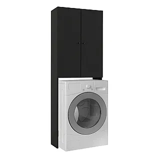 Έπιπλο πλυντηρίου Romme Megapap χρώμα μαύρο 65x27,1x180εκ.