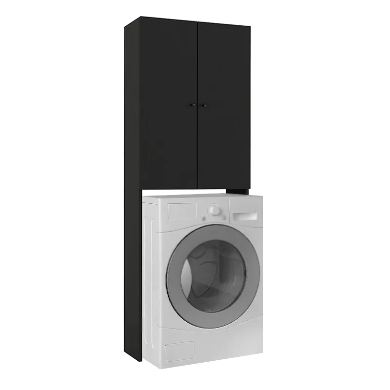 Έπιπλο πλυντηρίου Romme Megapap χρώμα μαύρο 65x27,1x180εκ.