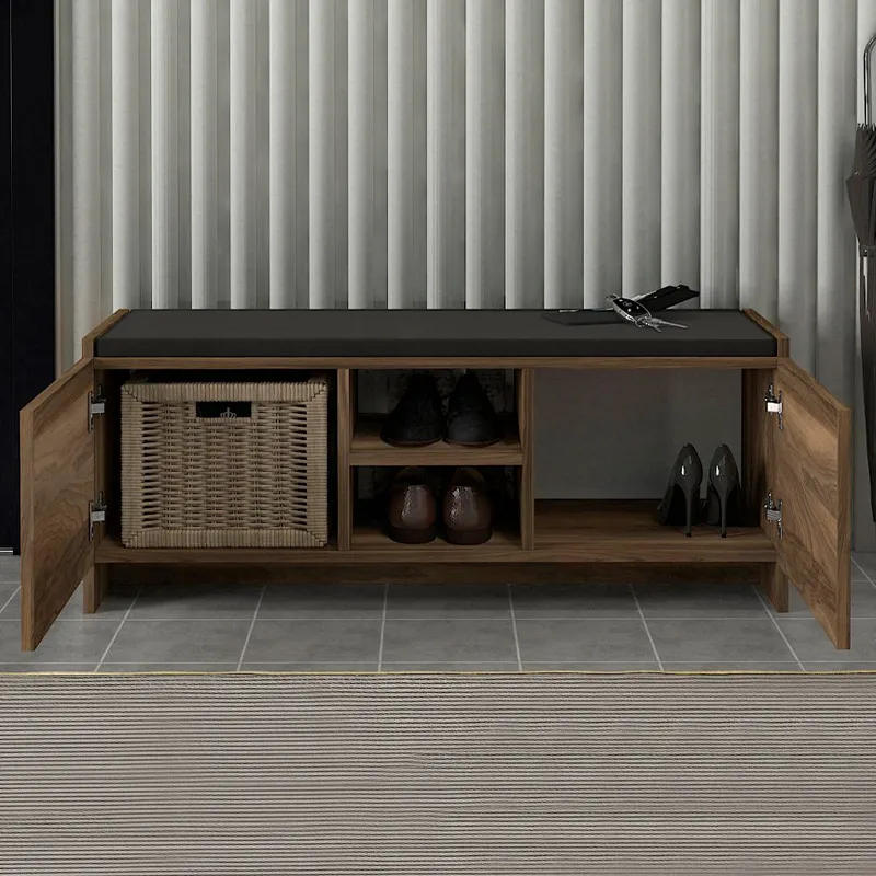 Παπουτσοθήκη Verly Megapap χρώμα καρυδί 110x33,2x43εκ.