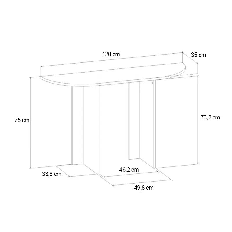 Κονσόλα Cortado Megapap χρώμα sapphire oak 120x35x75εκ.