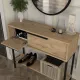 Κονσόλα με καθρέπτη Suzy Megapap χρώμα sapphire oak 90x29,6x76εκ.