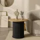 Τραπεζάκι βοηθητικό Bohema Megapap χρώμα μαύρο - sepet oak Ø50x53,2εκ.
