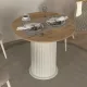Τραπέζι Bohema Megapap χρώμα ivory - sepet oak Ø90x77,7εκ.