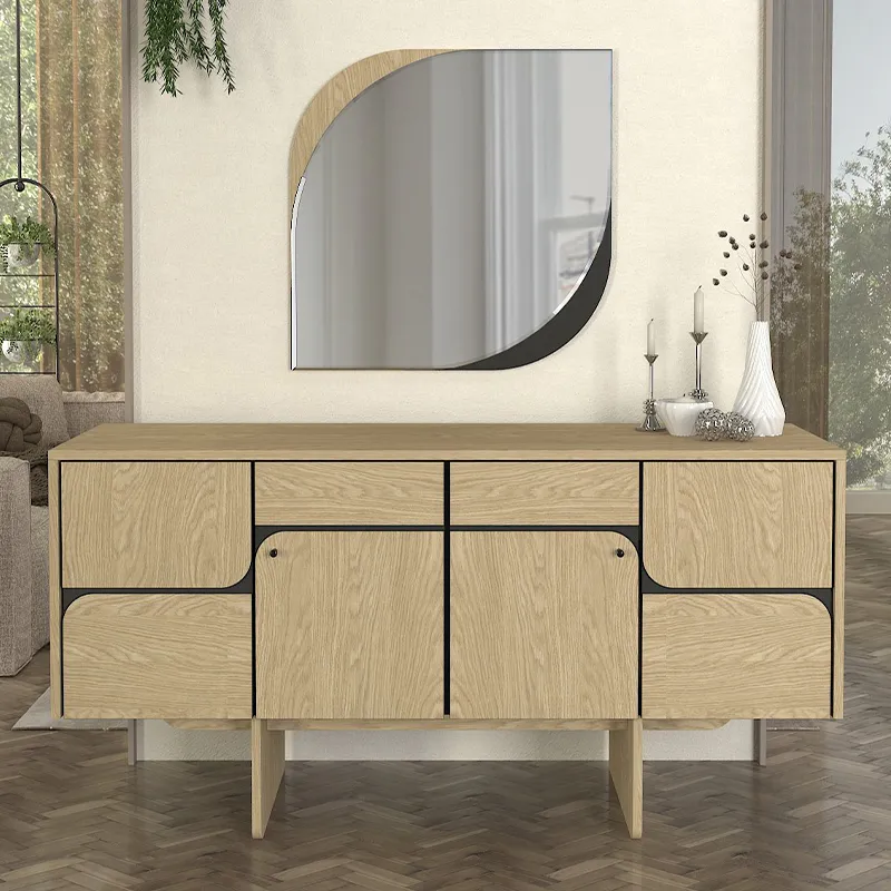 Καθρέπτης τοίχου Lava Μegapap χρώμα rota oak - ανθρακί 70x2,2x70εκ.