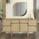 Καθρέπτης τοίχου Lava Μegapap χρώμα rota oak - ανθρακί 70x2,2x70εκ.
