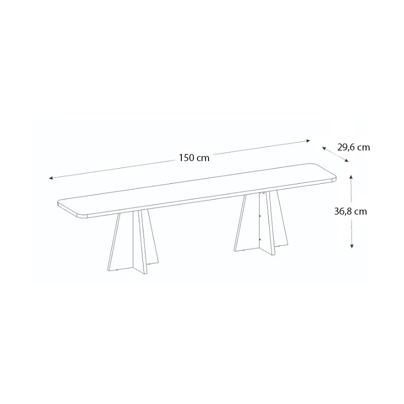 Έπιπλο τηλεόρασης Sugar Megapap χρώμα λευκό 150x29,6x36,8εκ.