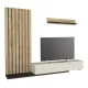 Σύνθεση τηλεόρασης Nagini Megapap χρώμα ivory - sapphire oak - ανθρακί 260x39,4x203,6εκ.