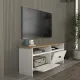 Έπιπλο τηλεόρασης Gradias Megapap χρώμα λευκό - sapphire oak 120x29,6x46,8εκ.