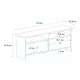 Έπιπλο τηλεόρασης Gradias Megapap χρώμα λευκό - sapphire oak 120x29,6x46,8εκ.