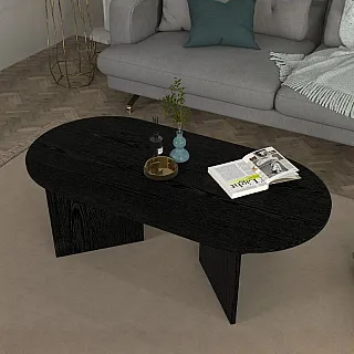 Τραπεζάκι σαλονιού Cortado Megapap χρώμα sencron black 120x60x39,6εκ.