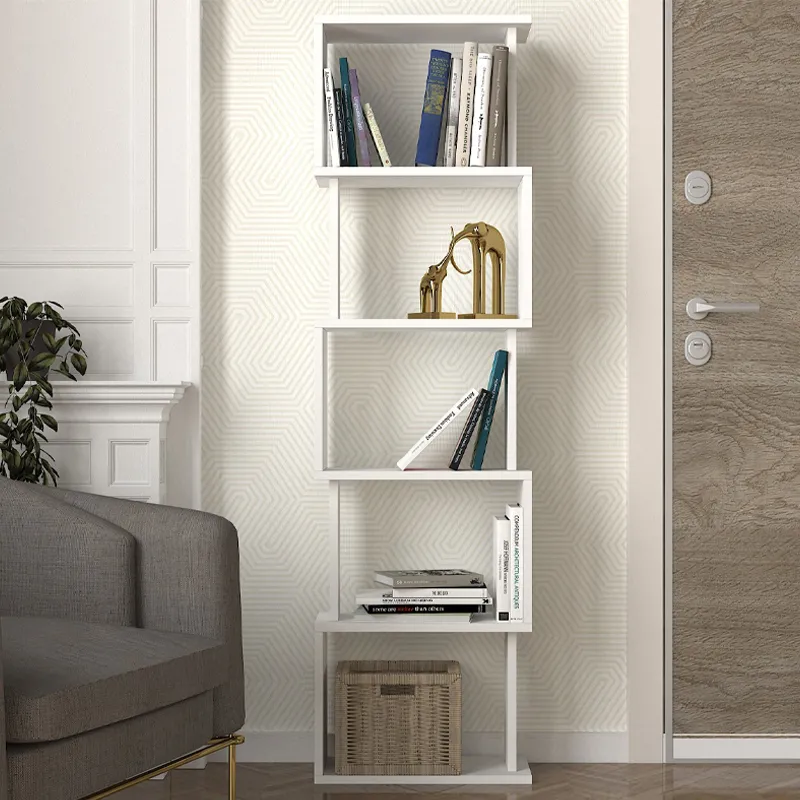 Βιβλιοθήκη Alvina Megapap χρώμα λευκό 45x19,6x158,8εκ.