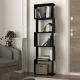 Βιβλιοθήκη Alvina Megapap χρώμα μαύρο 45x19,6x158,8εκ.