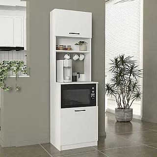 Έπιπλο κουζίνας Tuco 1 Megapap χρώμα λευκό 53,8x40x180εκ.