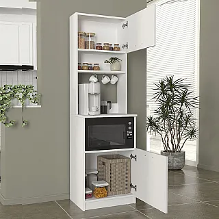 Έπιπλο κουζίνας Tuco 1 Megapap χρώμα λευκό 53,8x40x180εκ.