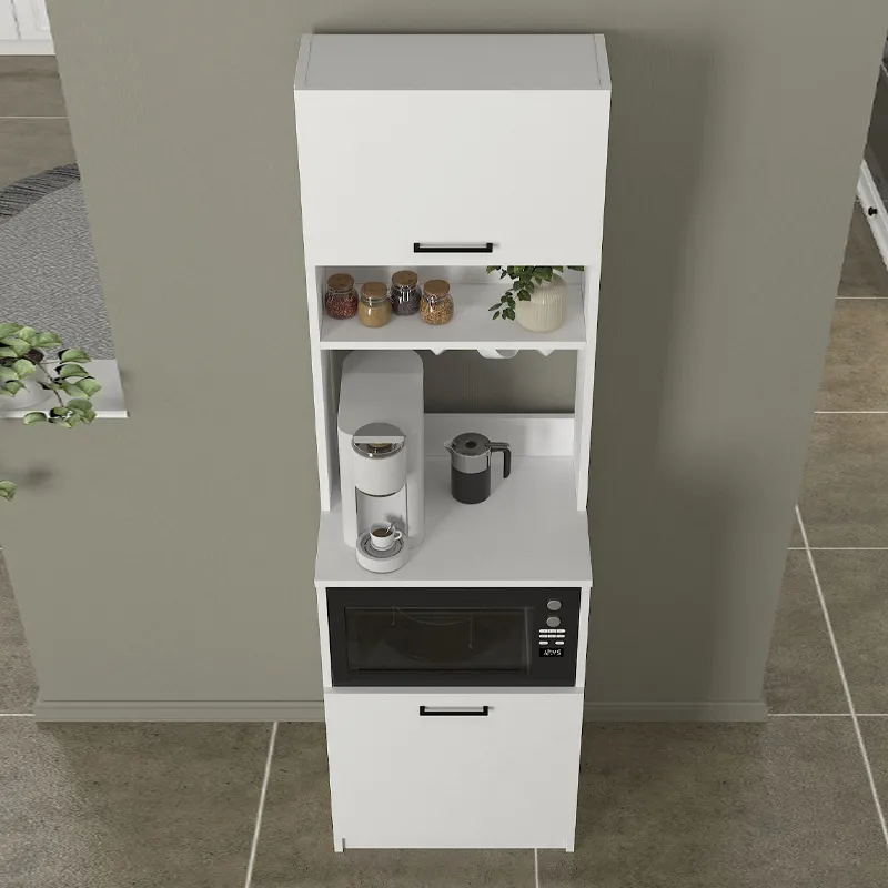 Έπιπλο κουζίνας Tuco 1 Megapap χρώμα λευκό 53,8x40x180εκ.