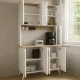 Έπιπλο κουζίνας Kalira 4 Megapap χρώμα λευκό - rota oak 120x40x196εκ.