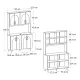 Έπιπλο κουζίνας Kalira 4 Megapap χρώμα λευκό - rota oak 120x40x196εκ.