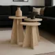 Τραπεζάκι βοηθητικό σετ 3 τμχ Podel Megapap χρώμα travertine Ø29,6x52,1εκ.