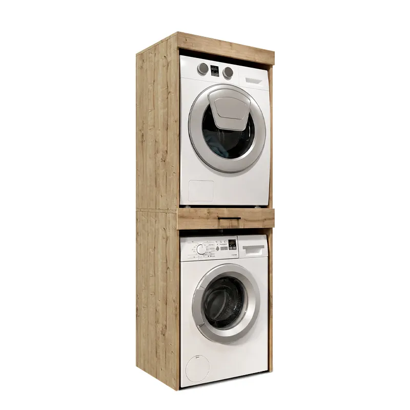 Έπιπλο πλυντηρίου - στεγνωτηρίου Fika Megapap χρώμα sapphire oak 67x61,8x198,5εκ.