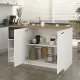 Τραπέζι - Πάγκος κουζίνας Peres Megapap χρώμα λευκό - sepet oak 150x70x91,8εκ.