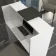 Γραφείο υποδοχής - reception Hola Megapap χρώμα λευκό - ανθρακί 93,6x45,2x110,3εκ.