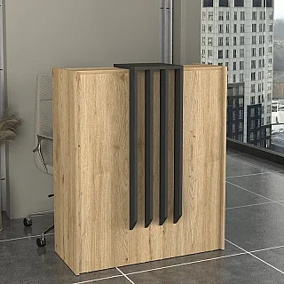 Γραφείο υποδοχής - reception Hola Megapap χρώμα sepet oak - ανθρακί 93,6x45,2x110,3εκ.