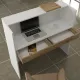 Γραφείο υποδοχής - reception Navita Megapap με LED χρώμα λευκό - sepet oak 113,6x42x111,8εκ.