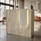 Γραφείο υποδοχής - reception Navita Megapap με LED χρώμα travertine - sandstone 113,6x42x111,8εκ.