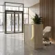 Γραφείο υποδοχής - reception Navita Megapap με LED χρώμα travertine - sandstone 113,6x42x111,8εκ.