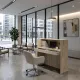 Γραφείο υποδοχής - reception Navita Megapap με LED χρώμα travertine - sandstone 113,6x42x111,8εκ.