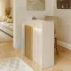 Γραφείο υποδοχής - reception Karibu Megapap με LED χρώμα sandstone - sepet oak 90x40x100εκ.