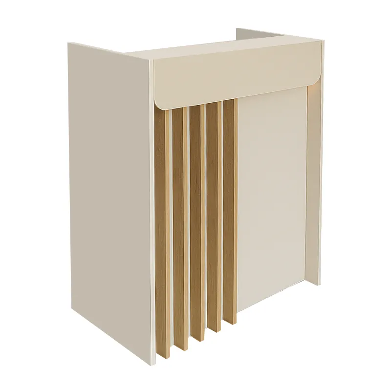 Γραφείο υποδοχής - reception Karibu Megapap με LED χρώμα sandstone - sepet oak 90x40x100εκ.
