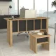 Γραφείο εργασίας Nika Megapap χρώμα sepet oak - ανθρακί 140x60x75εκ.