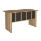 Γραφείο εργασίας Nika Megapap χρώμα sepet oak - ανθρακί 140x60x75εκ.