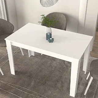 Τραπέζι Darlen Megapap χρώμα λευκό 125x72x74εκ.
