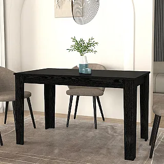 Τραπέζι Darlen Megapap χρώμα sencron black 125x72x74εκ.